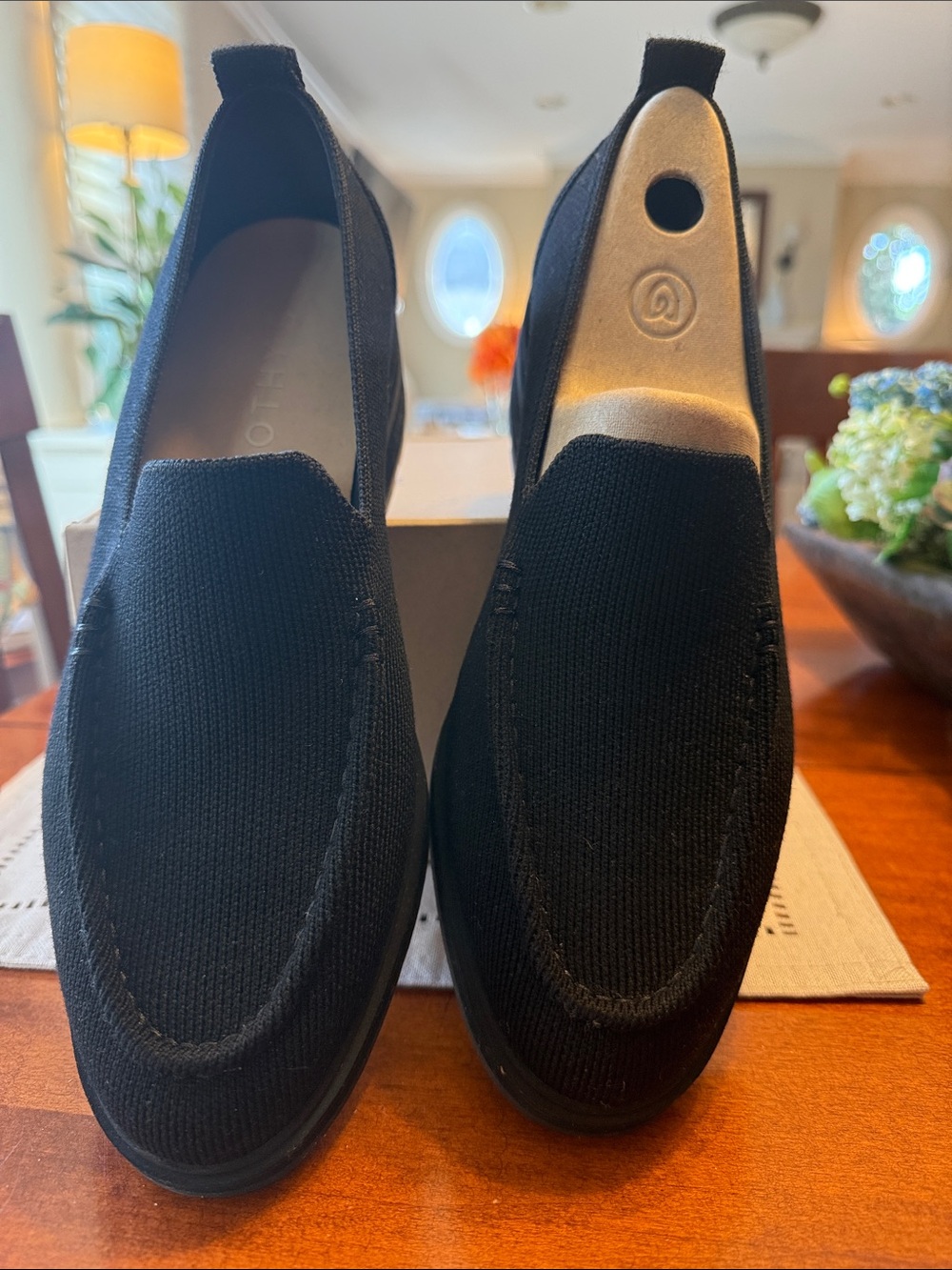 Rothy's Black Knit Slip-On Loafers